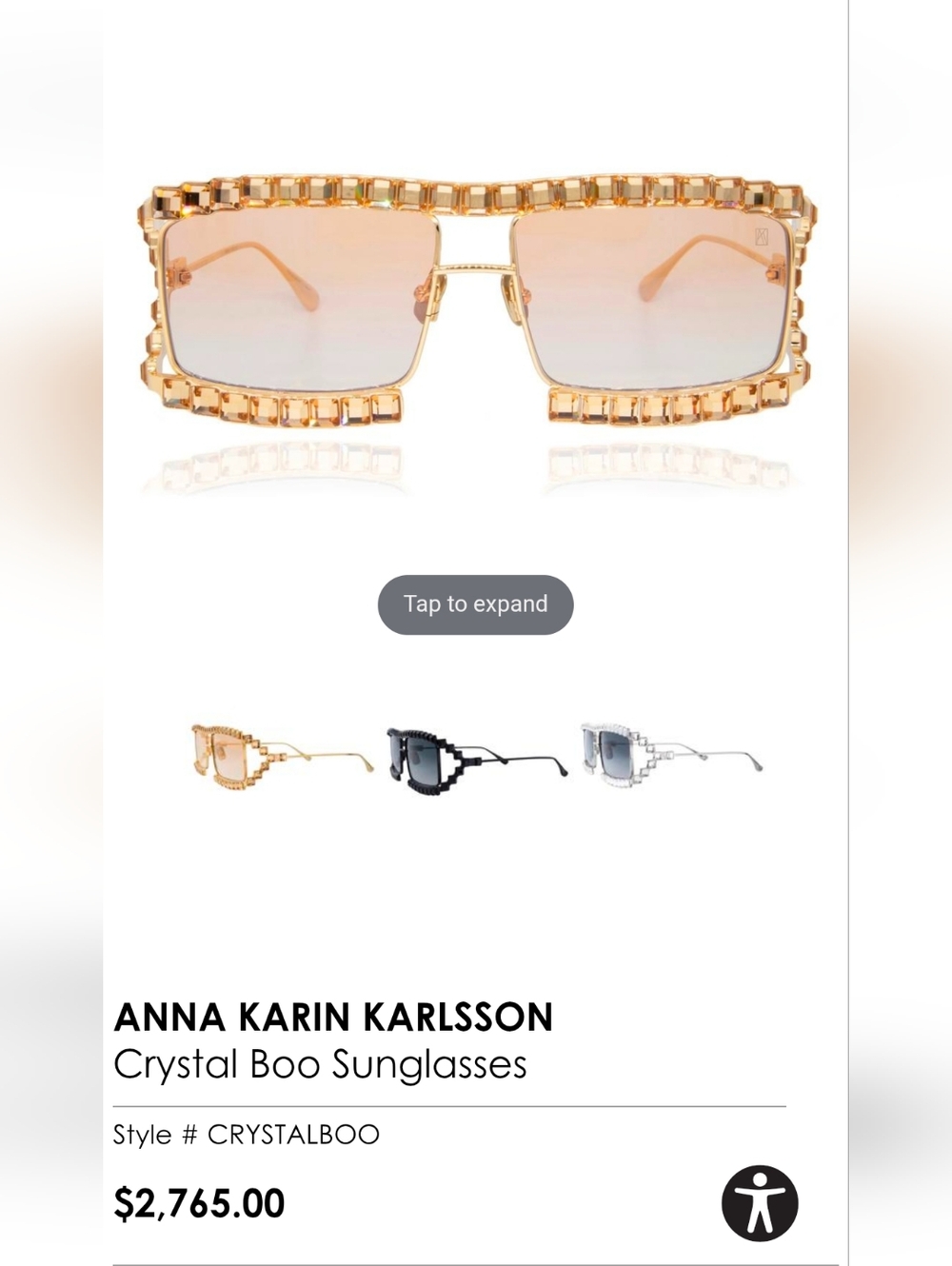 Anna-Karin Karlsson Crystal Boo Sunglasses - Gold Sun